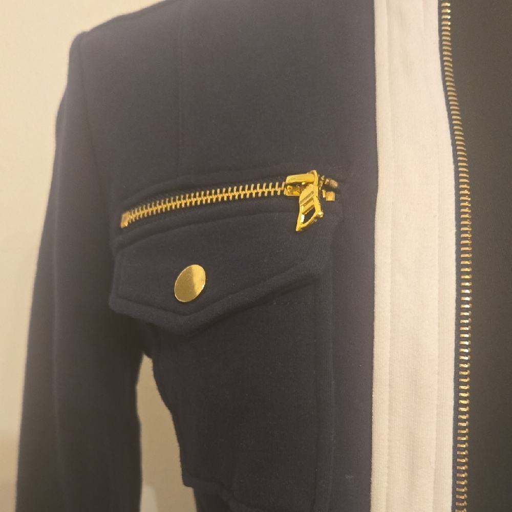 BOSTON PROPER Navy and White Blazer - Picture 2 of 6